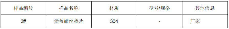 煲蓋螺絲墊片304不鏽鋼成分分析