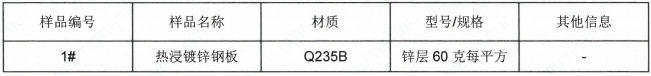 金屬材料成分分析熱浸鍍鋅鋼板