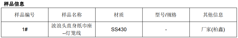 SS403燈籠線不鏽鋼成分分析