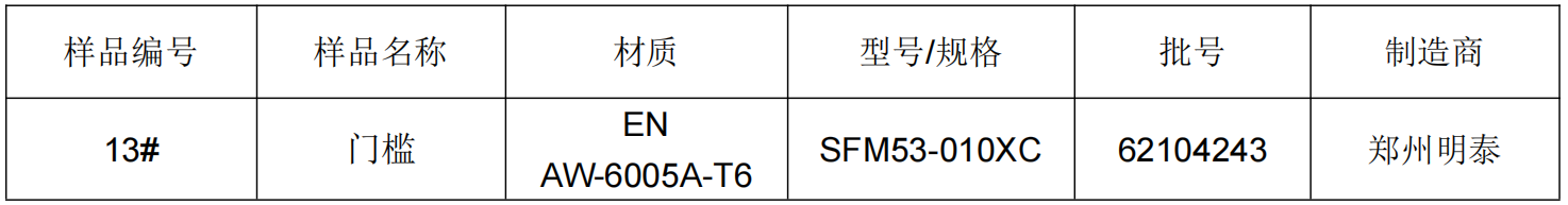 輕軌門檻鋁合金成分分析