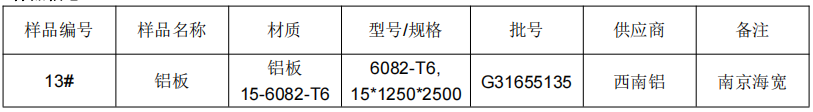 15-6082-T6鋁板鋁合金拉伸試驗